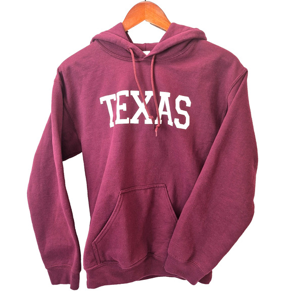 State of Texas Burgundy Hoodie – Size Small – College Style Sweatshirt - Picture 1 of 6